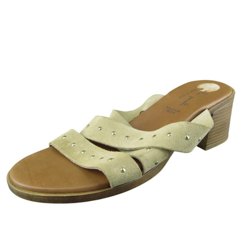 Mila Paoli Women Slide Sandal Shoes Brown Leather Size 8 Medium